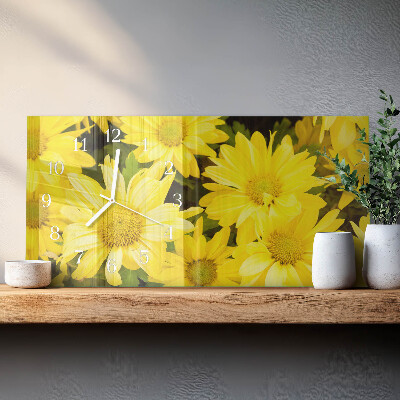 Reloj horizontal Flores Amarillas