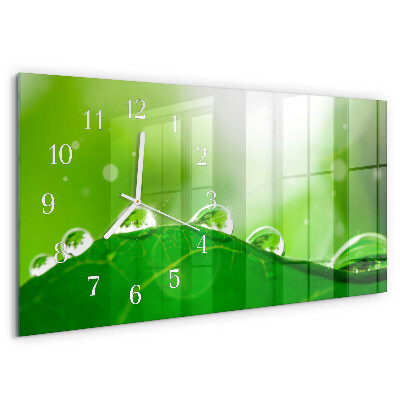 Reloj horizontal Rocío Sobre Una Hoja