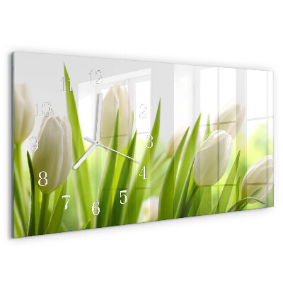 Reloj horizontal Tulipanes Blancos