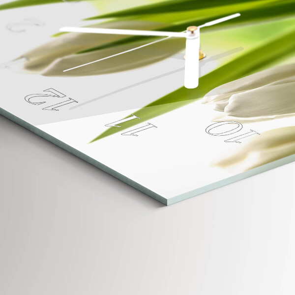 Reloj horizontal Tulipanes Blancos