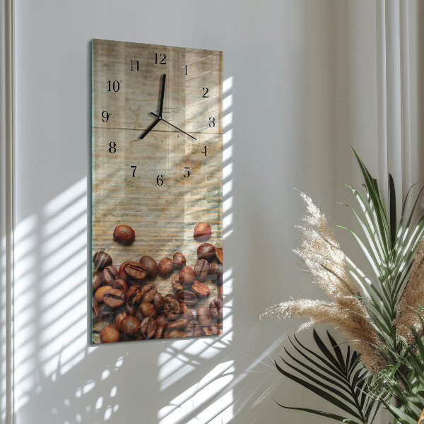 Reloj rectangular Granos de café Madera