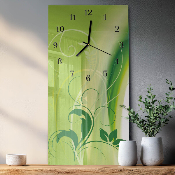 Reloj rectangular Patrón de flores