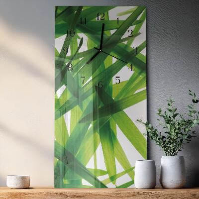 Reloj rectangular hojas de plantas