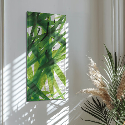 Reloj rectangular hojas de plantas