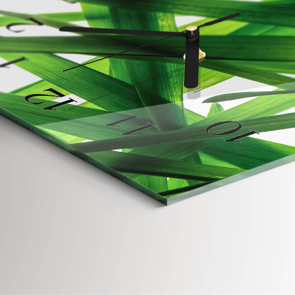 Reloj rectangular hojas de plantas