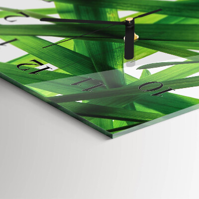 Reloj rectangular hojas de plantas