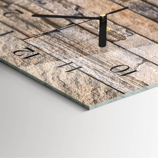 Reloj rectangular Muro de piedra