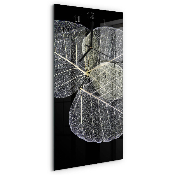 Reloj rectangular hojas de plantas