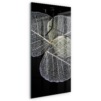 Reloj rectangular hojas de plantas