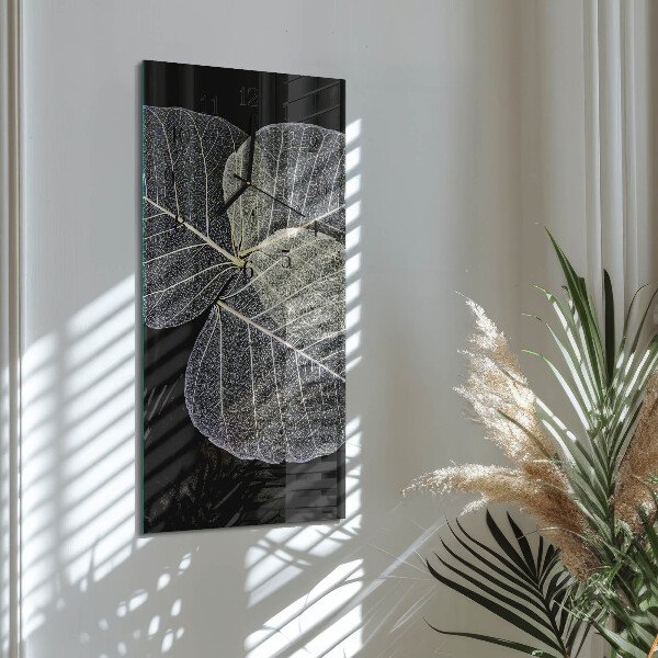 Reloj rectangular hojas de plantas