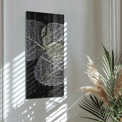 Reloj rectangular hojas de plantas