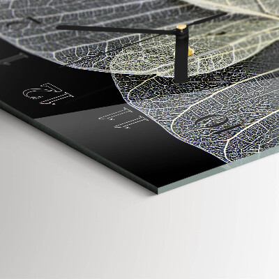 Reloj rectangular hojas de plantas