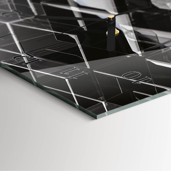 Reloj rectangular Cubo de cristal