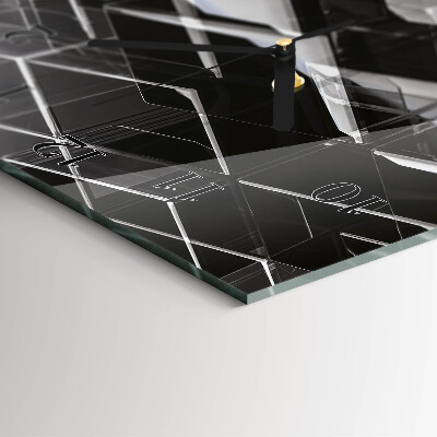 Reloj rectangular Cubo de cristal