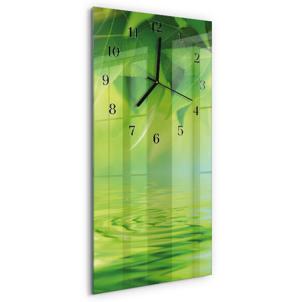 Reloj rectangular Hojas