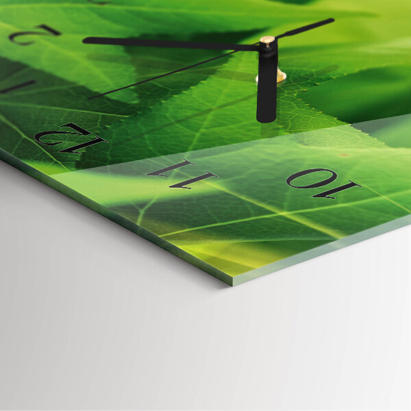 Reloj rectangular Hojas