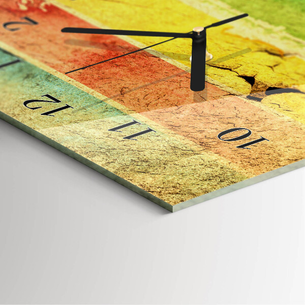 Reloj rectangular Pared colorida