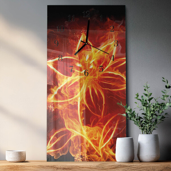 Reloj rectangular Flor de fuego