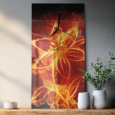 Reloj rectangular Flor de fuego