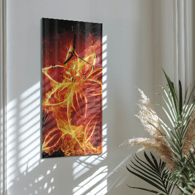 Reloj rectangular Flor de fuego