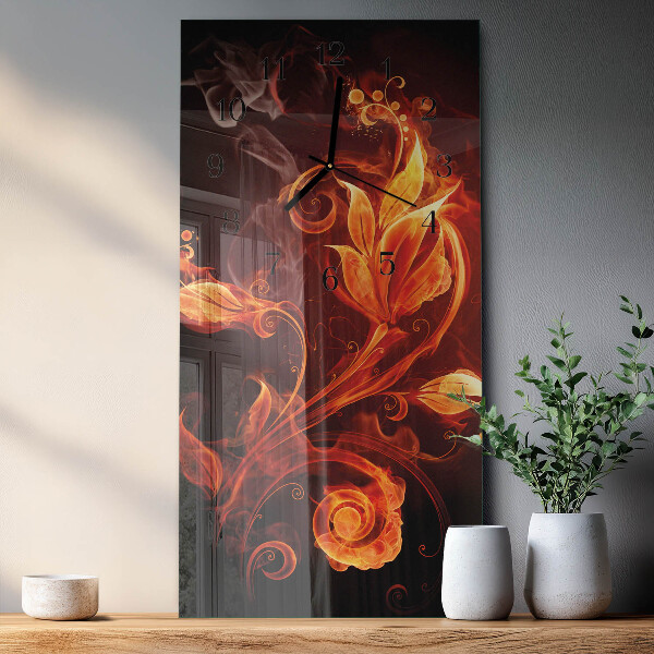 Reloj rectangular Flor de fuego