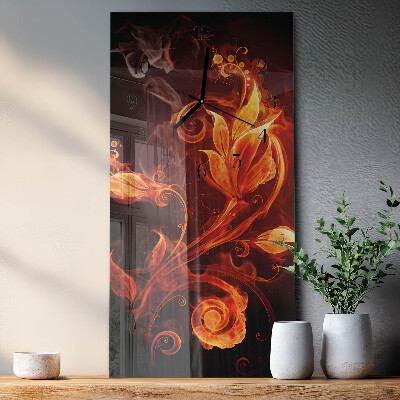 Reloj rectangular Flor de fuego