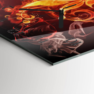 Reloj rectangular Flor de fuego