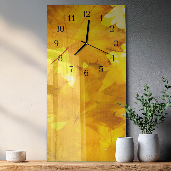 Reloj rectangular Hojas