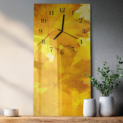 Reloj rectangular Hojas