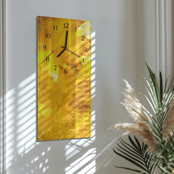 Reloj rectangular Hojas