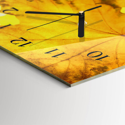 Reloj rectangular Hojas