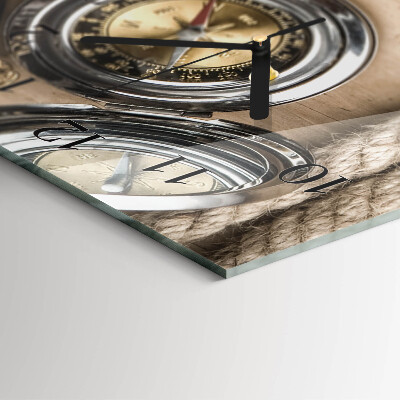 Reloj rectangular Brújula
