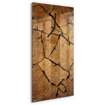 Reloj rectangular Patrón de madera
