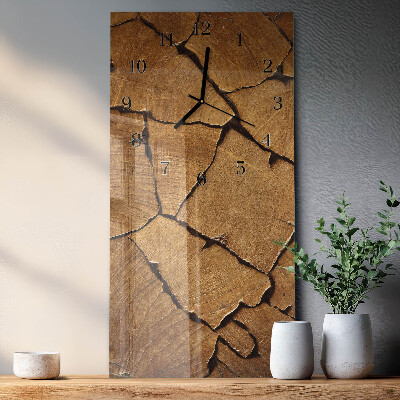 Reloj rectangular Patrón de madera