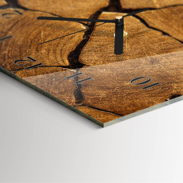 Reloj rectangular Patrón de madera