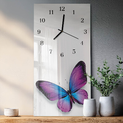 Reloj rectangular mariposas