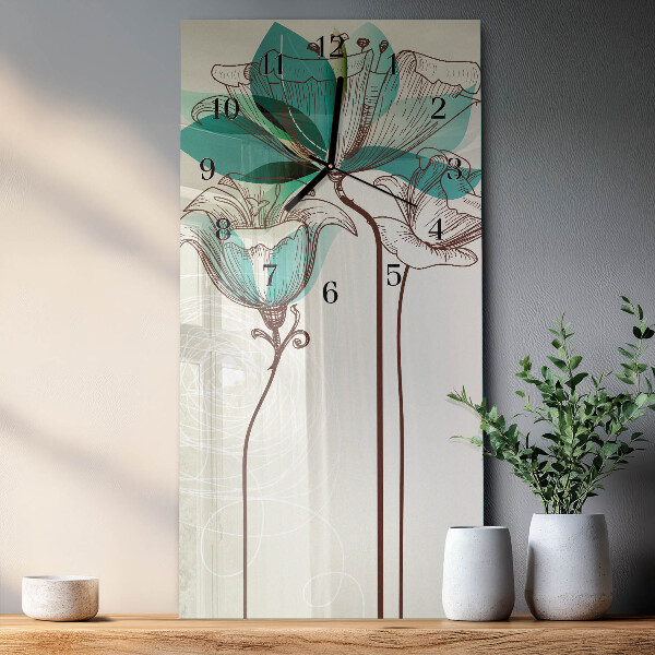 Reloj rectangular Flor