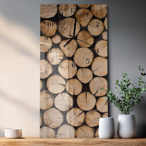 Reloj rectangular vigas de madera