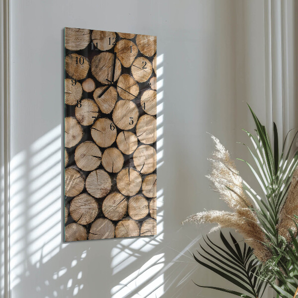 Reloj rectangular vigas de madera