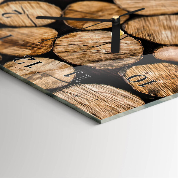Reloj rectangular vigas de madera