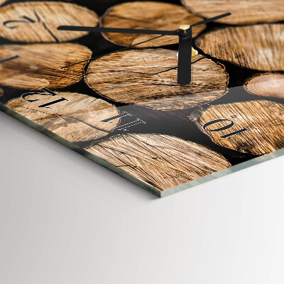 Reloj rectangular vigas de madera