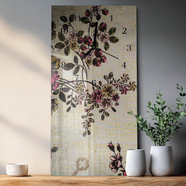 Reloj rectangular Estampado floral