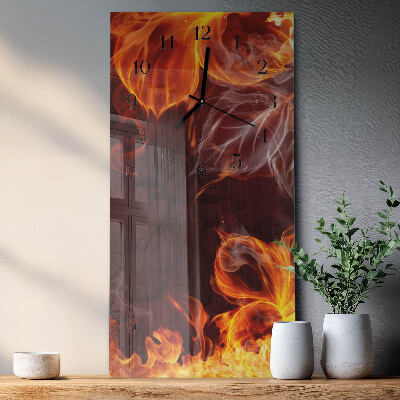 Reloj rectangular Flores de fuego
