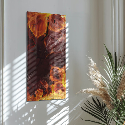 Reloj rectangular Flores de fuego