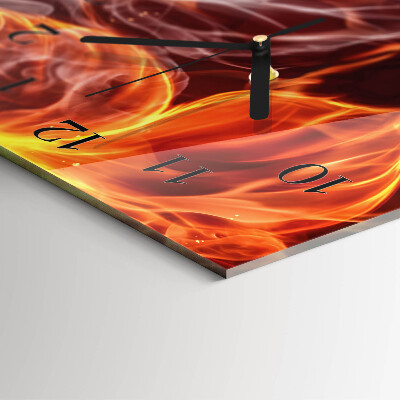 Reloj rectangular Flores de fuego