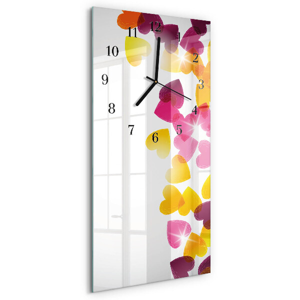 Reloj rectangular Corazones coloridos