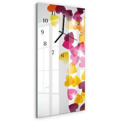 Reloj rectangular Corazones coloridos