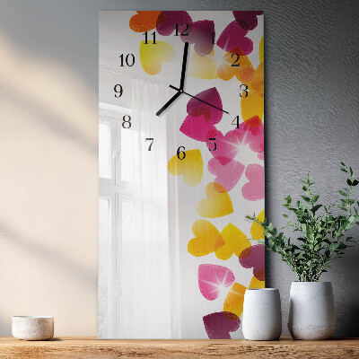 Reloj rectangular Corazones coloridos