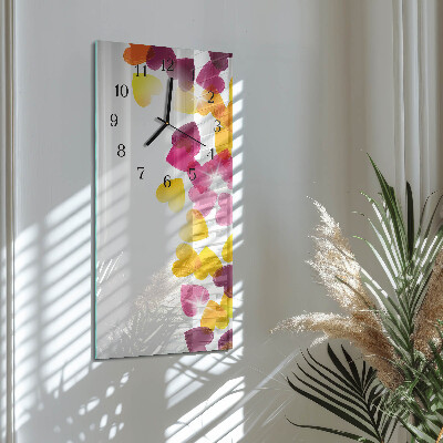 Reloj rectangular Corazones coloridos