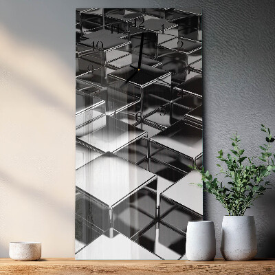 Reloj rectangular Cubos de metal